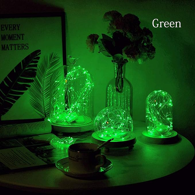 16 Packs Fairy Lights Battery Operated(Batteries Included),10.2FT 30LEDs Waterproof Copper Wire Firefly Lights,Mini Starry String Lights for Wedding Party DIY gift Christmas Decor (Green Fairy Light)