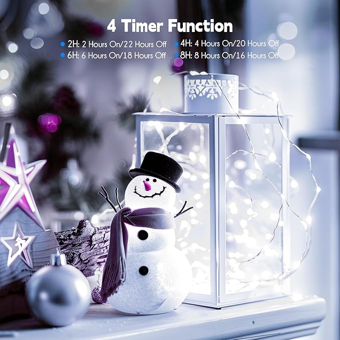 Minetom Fairy Lights with Remote, 66 Feet 200 Led Firefly String Lights Plug in for Bedroom Home Wall Ceiling Christmas Tree Wreath Craft Wedding Party Indoor Outdoor Decoration, Pure White