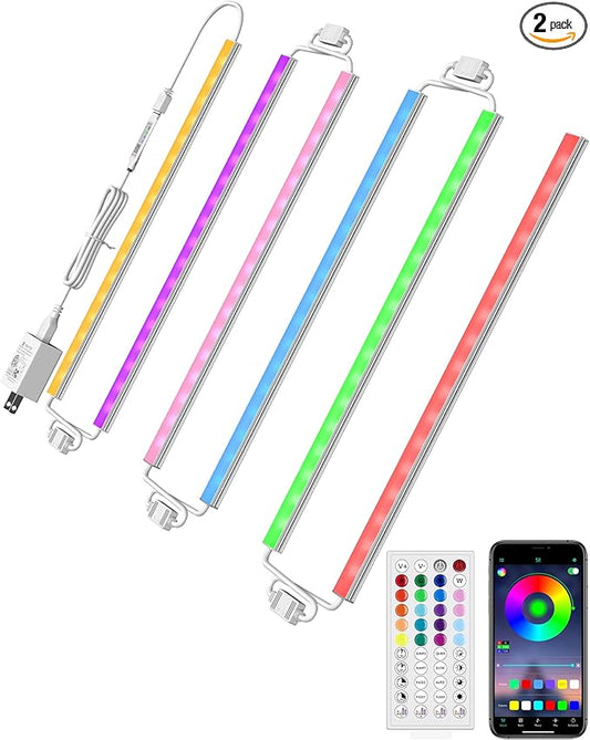 ASOKO 300 Lumens RGB Under Cabinet Led Light Plug in, 6 Pack 12 inch Linkable Led Under Counter Lights, Music Sync RGB LED Strip Lights with APP & Remote Control, Ambient Lights for Room Decor