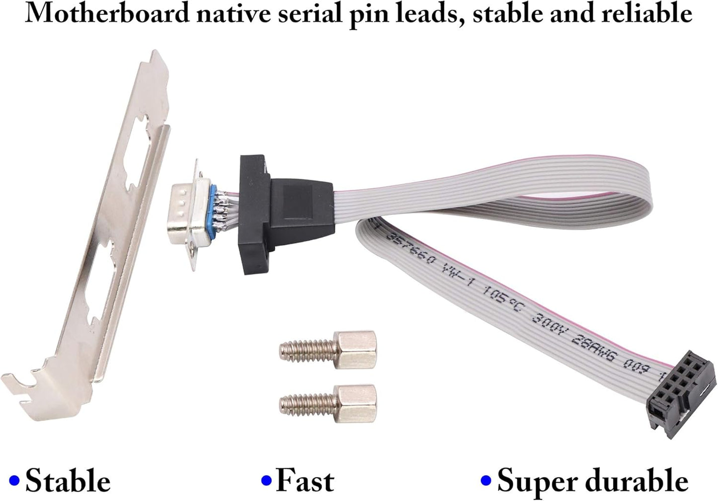 zdyCGTime 2 Port DB9 RS232 Serial Port Bracket to 10 pin Header Ribbon Cable Connector Adapter (12in 4Pcs)