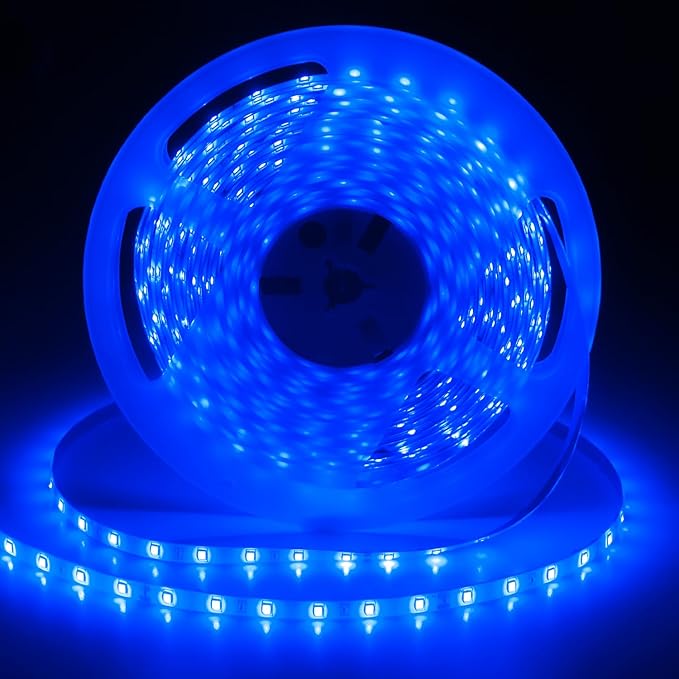 iNextStation 24V Blue LED Strip Light, 32.8ft/10M LED Tape Light SMD2835 600 LEDs Flexible Cuttable LED Light for Bedroom Kitchen Cabinet Bar Festival Home Indoor Decor (No Plug)