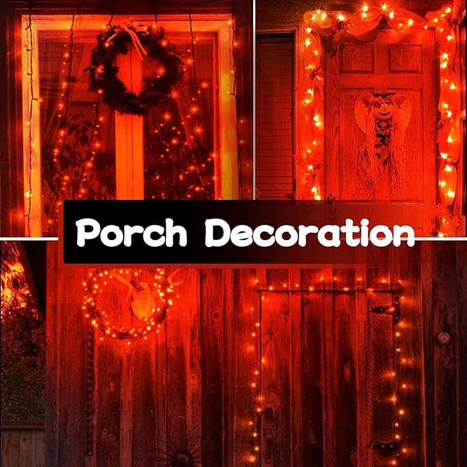 Halloween Led Fairy Lights Battery Powered 16.4ft String Lights Battery Operated for Wedding, Home, Garden, Party, Halloween Christmas Decoration (1pc, Orange 1pc)