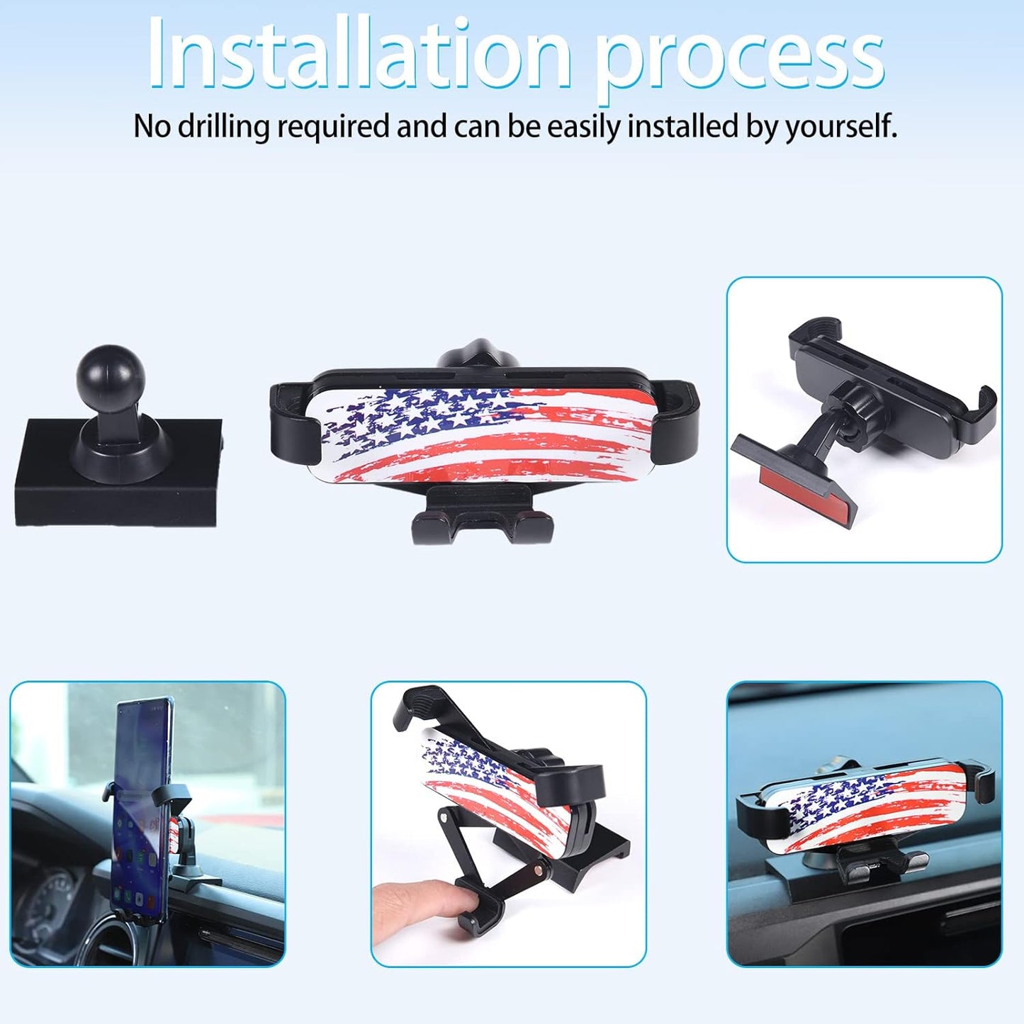 Lcojicep Car Phone Holder Compatible with Tacoma 2015-2023, Cell Phone Mount for All Mobile Phones (Style F)
