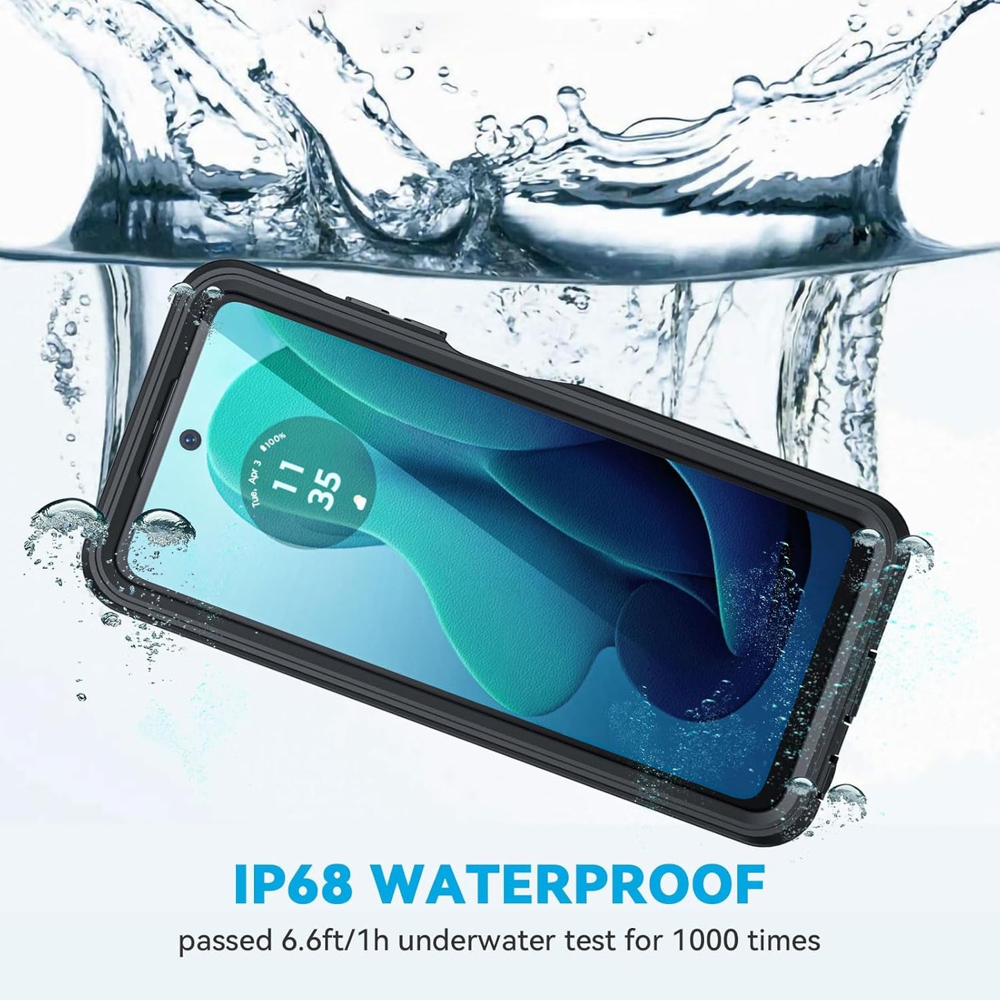 Lanhiem for Moto G 5G 2024 Case, IP68 Waterproof Dustproof Shockproof with Built-in Screen Protector, Full Body Cover