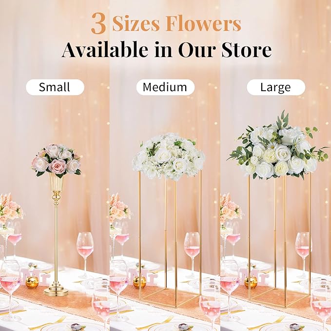 NUPTIO Flower Balls for Wedding Centrepieces - 10 Pcs 9.5in Diameter Artificial Flower Ball Arrangement Bouquet Peachy Pink & Creamy White Fake Rose Flowers Party Centerpieces for Weddings Tables