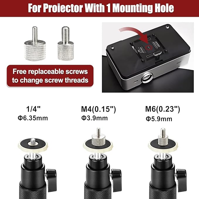 2-Be-Best Projector Mount Longer Length 15-31in / 40-80cm Projector Ceiling Mount 360° Rotatable Drop Ceiling Projectors Mounts Adjustable High Profile Projectors Bracket