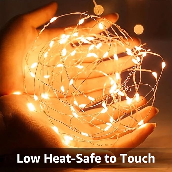 Olafus 16 Pack Christmas Fairy Lights Battery Operated Warm White, Halloween Small String Lights Copper Wire 20 LED 7ft, IP68 Waterproof Bottle Light for Wedding Vases Centerpieces Decorations Party