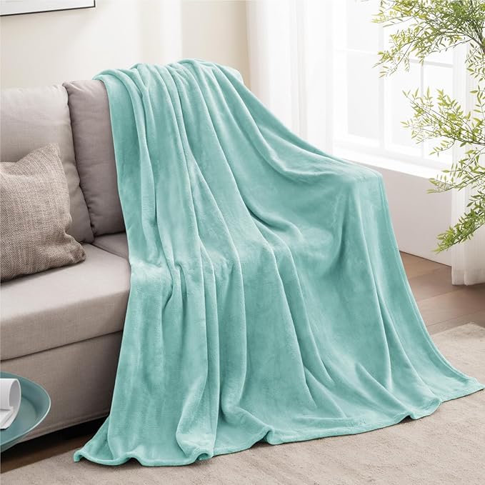 BEDELITE Fleece Blanket Haze Blue Throw Blankets for Couch & Bed, Luxury Plush Cozy Fuzzy Blanket 50" x 60", Super Soft Warm Lightweight Throw Blanket for Travel Camping