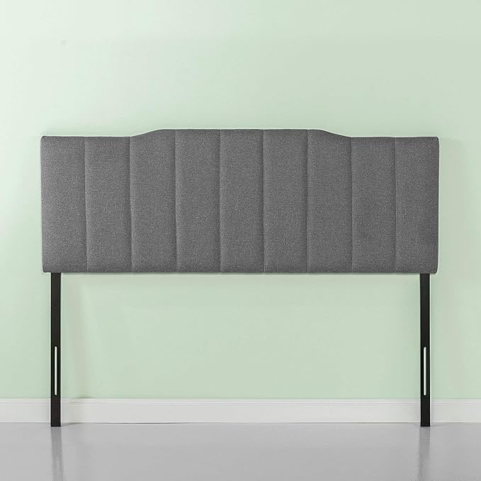 ZINUS Satish Upholstered Headboard, Channel Stitched Upholstery, Easy Assembly, Full, Grey