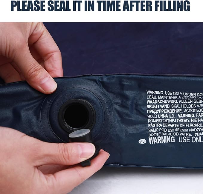 Twin Size Air Mattress for Inflatable - Portable Blue Blow Up Mattresses with Flocked top - Single Foldable Air Bed for Tent Camping Home Travel Backpacking