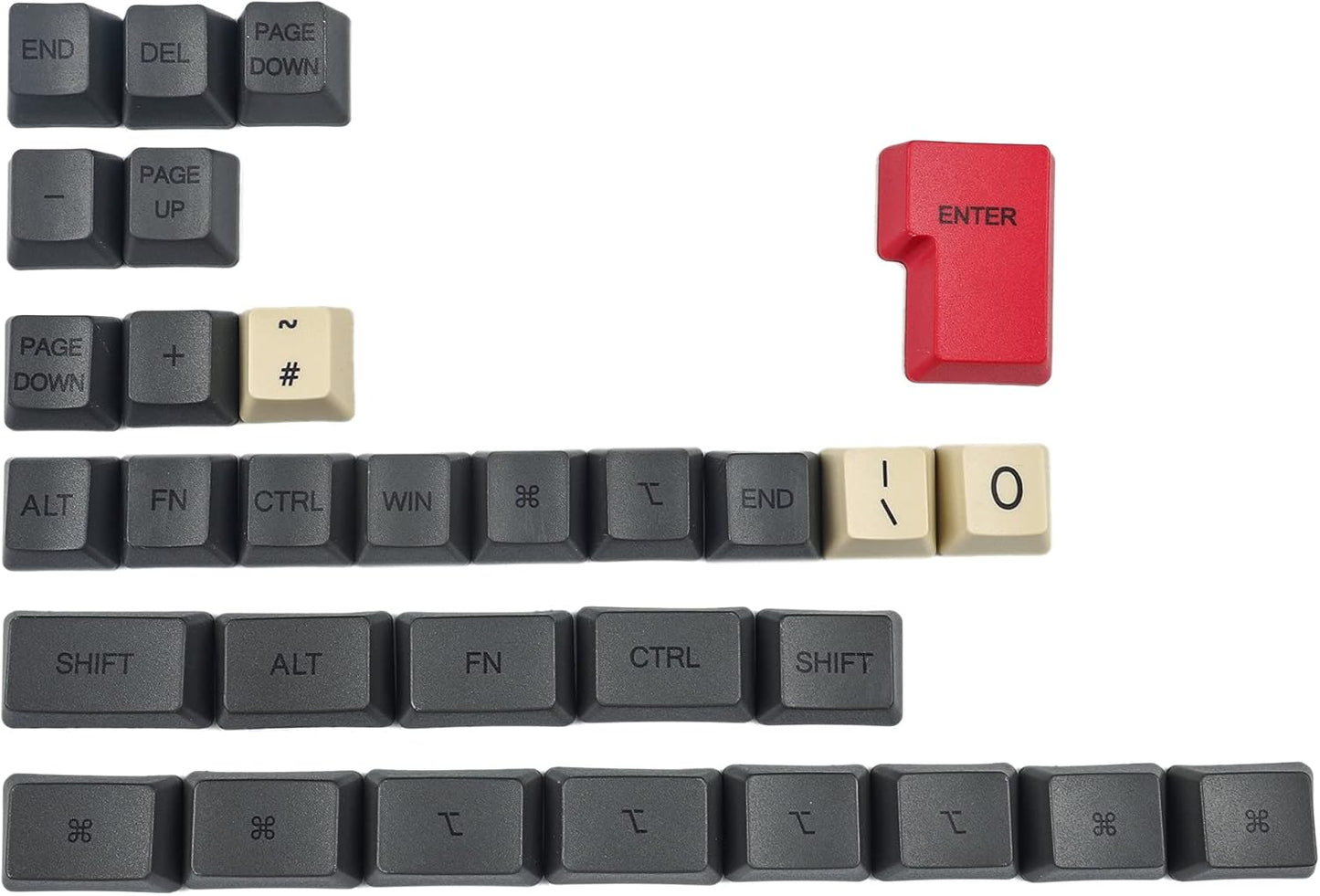 YMDK Dye Sub Carbon 96 84 ANSI ISO Keycaps - OEM Profile Thick PBT Mac Keycap Set for MX Keyboards