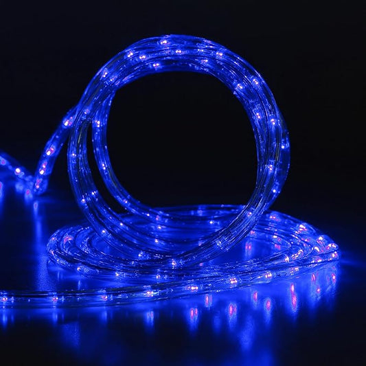 Blue LED Rope Light, 20Ft LED Strip Lights Outdoor Waterproof Decorative Lighting for Indoor/Outdoor Decorations, Deck, Patio, Party and Bedroom Decorations