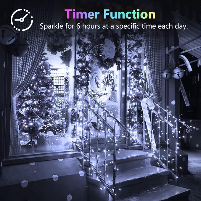 2 Pack 60 LED Christmas Fairy Lights Battery Operated with Timer, 20FT Waterproof Twinkle Lights Indoor Outdoor, String Lights for Bedroom, Wedding, DIY, Centerpiece, Christmas Decorations(Cool White)