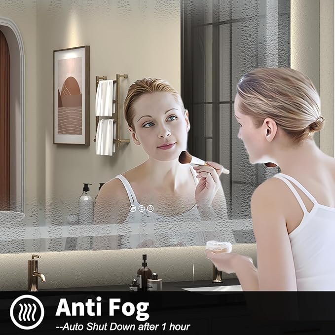 LED Bathroom Mirror for Wall 84x 40, Extra Large Lighted Vanity Mirror with Lights, Dimmable, Anti-Fog, Shatter-Proof, ETL Listed (Front + Backlit)