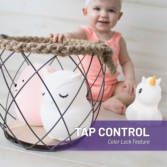 Lumipets Junior Fox Night Light, Soft Silicone Material, 8 Soothing Colors, Cordless, Easy Control, Portable