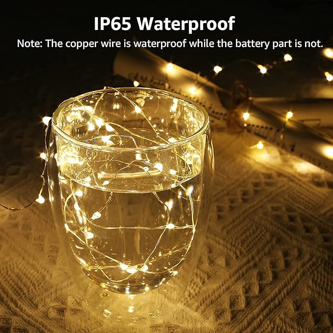 Lighting EVER Fairy Lights Battery Operated 20 LED Mini String Lights, Waterproof Small Pixie Lights for Mason Jars, Crafts, DIY Decorations, Wedding Party Centerpieces, Bedroom Christmas Décor