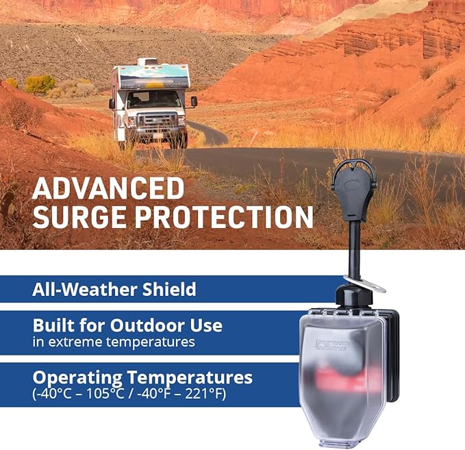 Progressive Industries SSP-30XL Portable RV Smart Surge Protector, Black, 30 Amp