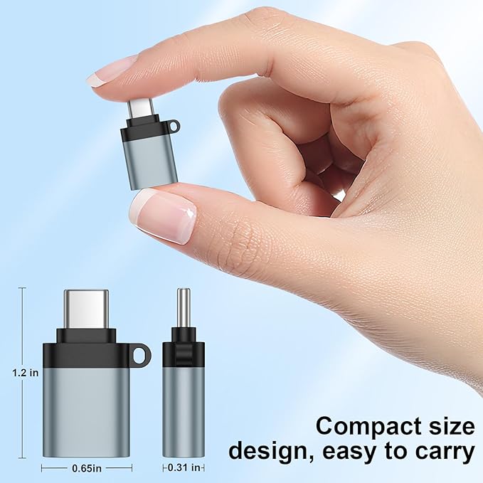 USB C to USB Adapter,5Pack USB C Male to A Female OTG Adapter for iPhone 17 Pro Max 17 Pro 17 Plus Air 16e 16 Pro Max 16 Pro 16 Plus 16 15 Pro,Mac Book, iPad,Samsung Galaxy