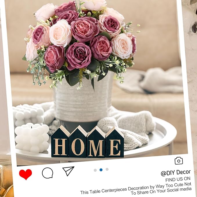 Geosar 16 Bundles Artificial Peonies Flowers Fake Silk Peony Bouquet Faux Peonies Flowers Bulk for Decoration Vase Floral Arrangements Wedding Party Table (Dusty Pink,Dusty Rose)