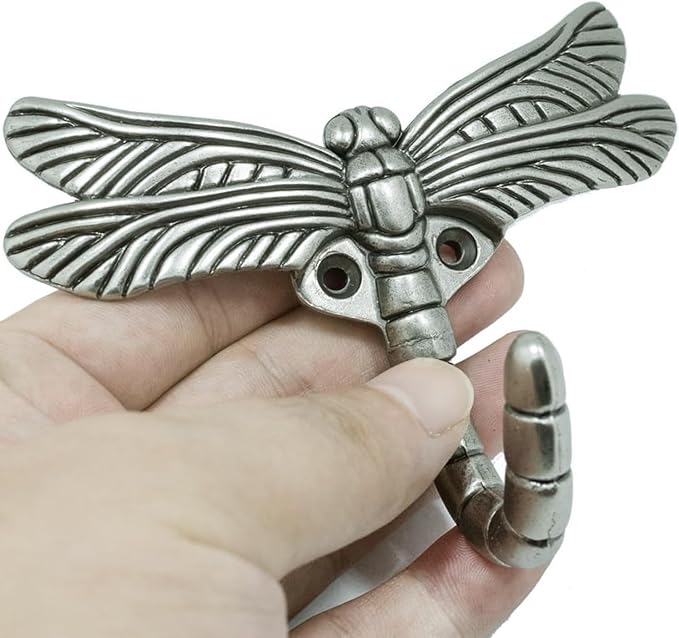 Dragonfly Hooks Wall Mounted Cloak Rack, Animal Heavy Duty Vintage Decorative Hooks, Indoor Outdoor Universal Cloak Rack Hooks for Coat Towel Robe Clothes Hats Bags Keys, Pack of 4