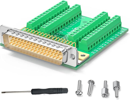 DB50 Male Connector to Terminal Block, HDB50 Breakout Board No Soldering Needed D-SUB 50-pin Adapter to Terminal Connector Signal Module with Bolts Nuts