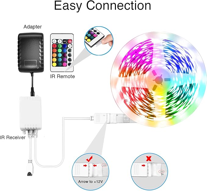VOLIVO LED Strip Lights 25 FT, App Controlled Bluetooth Led Light Strips Sync with Music, Color Changing Lighting for Bedroom, Home Decoration