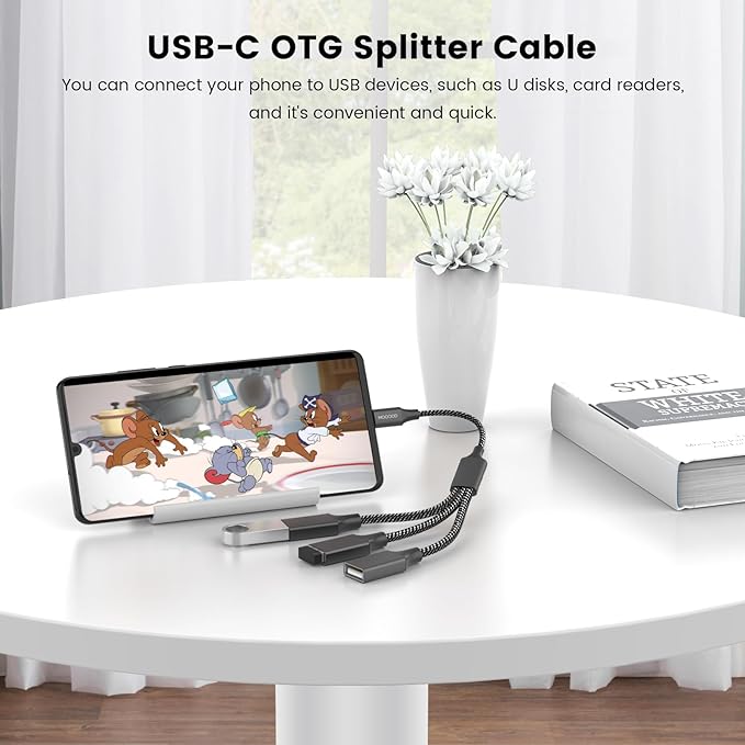 USB C Male to Three USB Female Cable Adapter,Type C to 3 Type A 2.0 Port Splitter Dongle Cord Converter Connector Multiple Multi Hub for MacBook,iPad Pro Air,Microsoft Surface Go,PC,Laptop