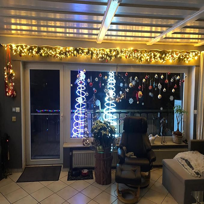 100Ft Rope Lights Outdoor, LED Strip Lights Waterproof Decorative Lighting for Indoor/Outdoor Decorations, Eaves, Backyards Garden, Patio and Bedroom, Christmas Decorations