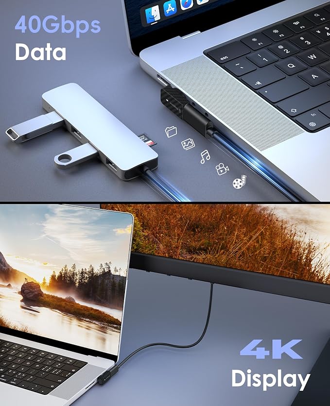 Magtame USB C Magnetic 90 Degree Adapter 240W Plastic Carbon Fiber, 24Pin USB-to-USB Adapters Right Angle USB C Adapter, 40Gbps Fast Charge & 4K Video, Protect Port for iPhone 17/16,Galaxy
