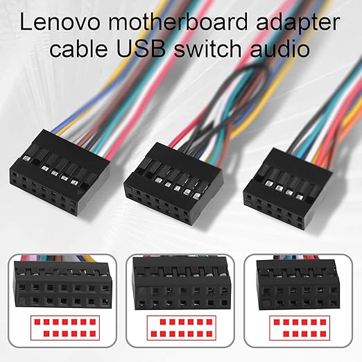 Motherboard Front Panel Adapter Kit: Power Switch/USB 2.0/Audio Connector for Business Desktop Mainboards (Qitian/Yangtian/ThinkCentre-Compatible) to Standard ATX Case