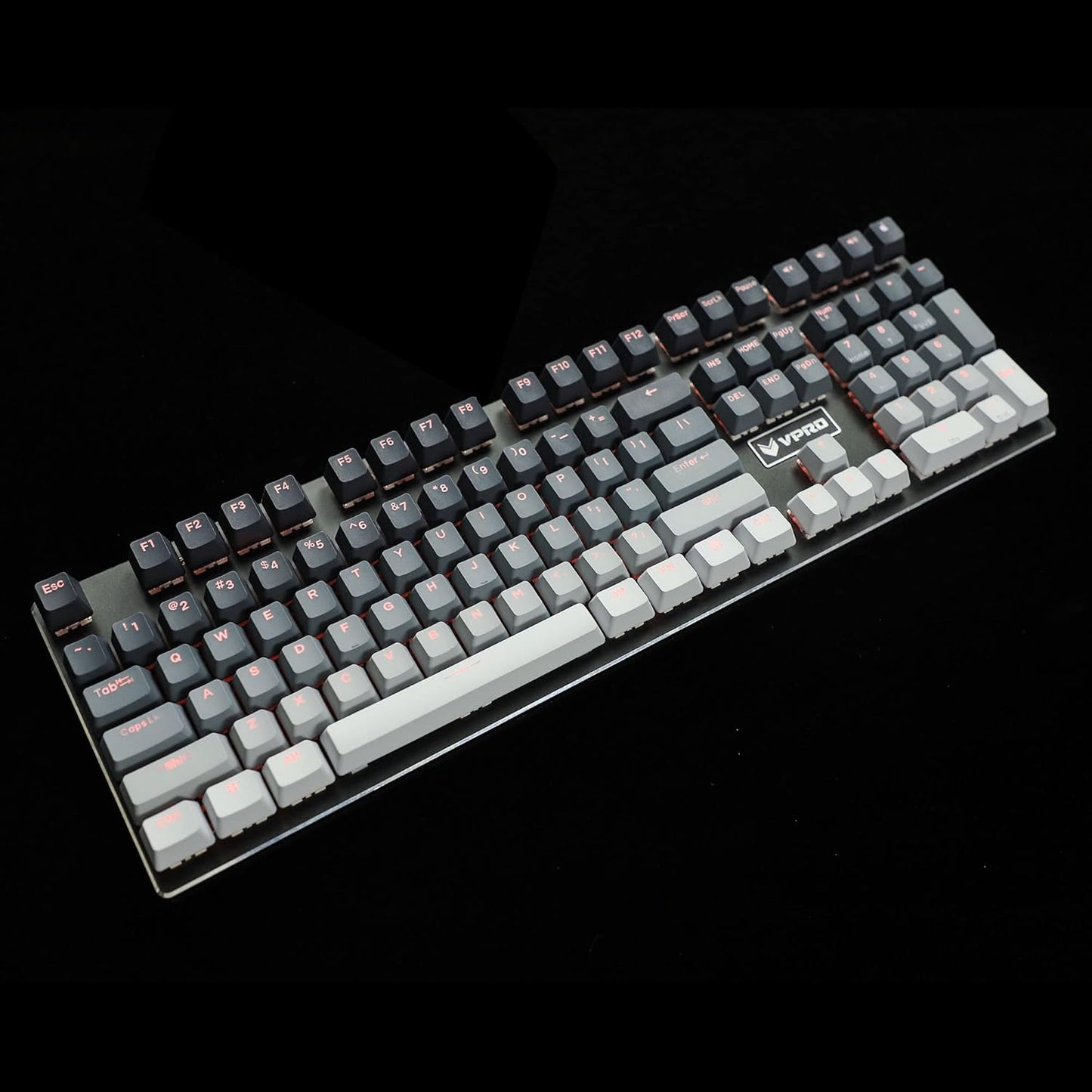 YMDK Double Shot 108 Dyed PBT Keycap Set, Rainbow Carbon Sunset Backlit for MX Switches (Polar Day)