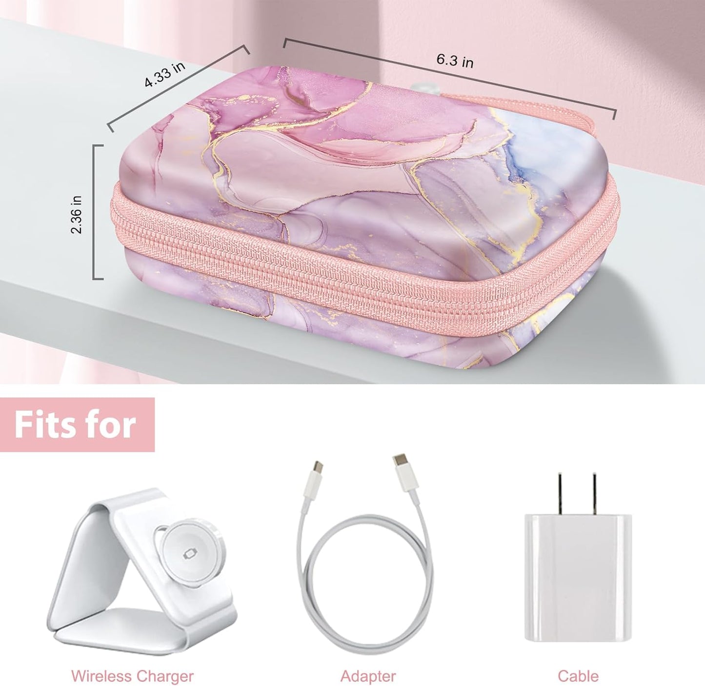 Fintie Travel Case for UCOMX Nano, Iseyyox, LISEN, RTOPS 3 in 1 Wireless Charger, Shockproof Hard Shell Bag