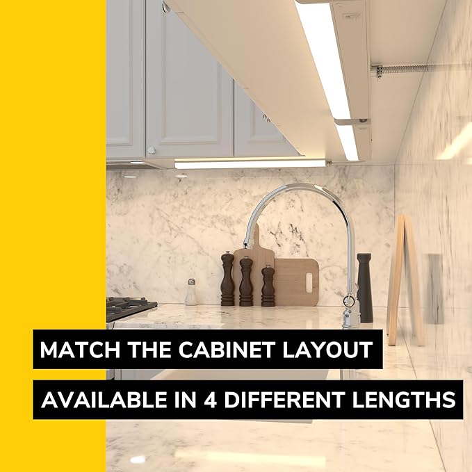 GETINLIGHT 12-inch Hardwired Only 3 Color LED Under Cabinet Lighting, Selectable 3000K/4000K/5000K, Dimmable, Matte White Finished, ETL Listed, IN-0201-11-WH-345K