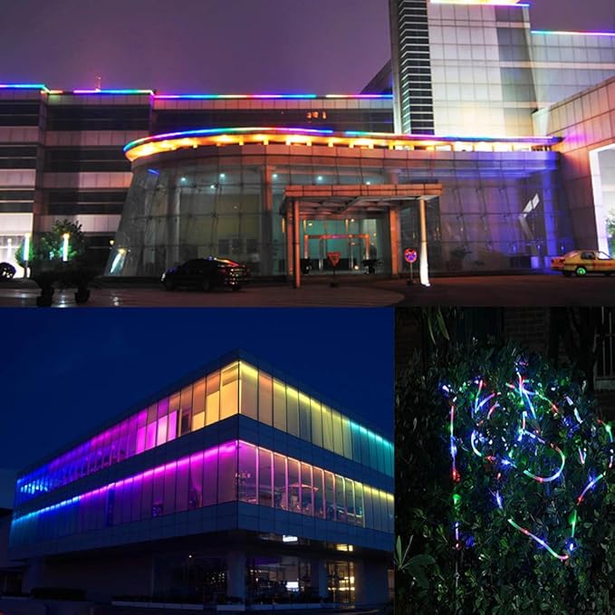 Brizled Multicolor Rope Lights,18ft 216 LED Christmas Rope Lights Waterproof, 120V ETL Flexible Tube Light Connectable Plugin Color Xmas Lighting for Garden, Patio, Party, Xmas, Holiday Decorations