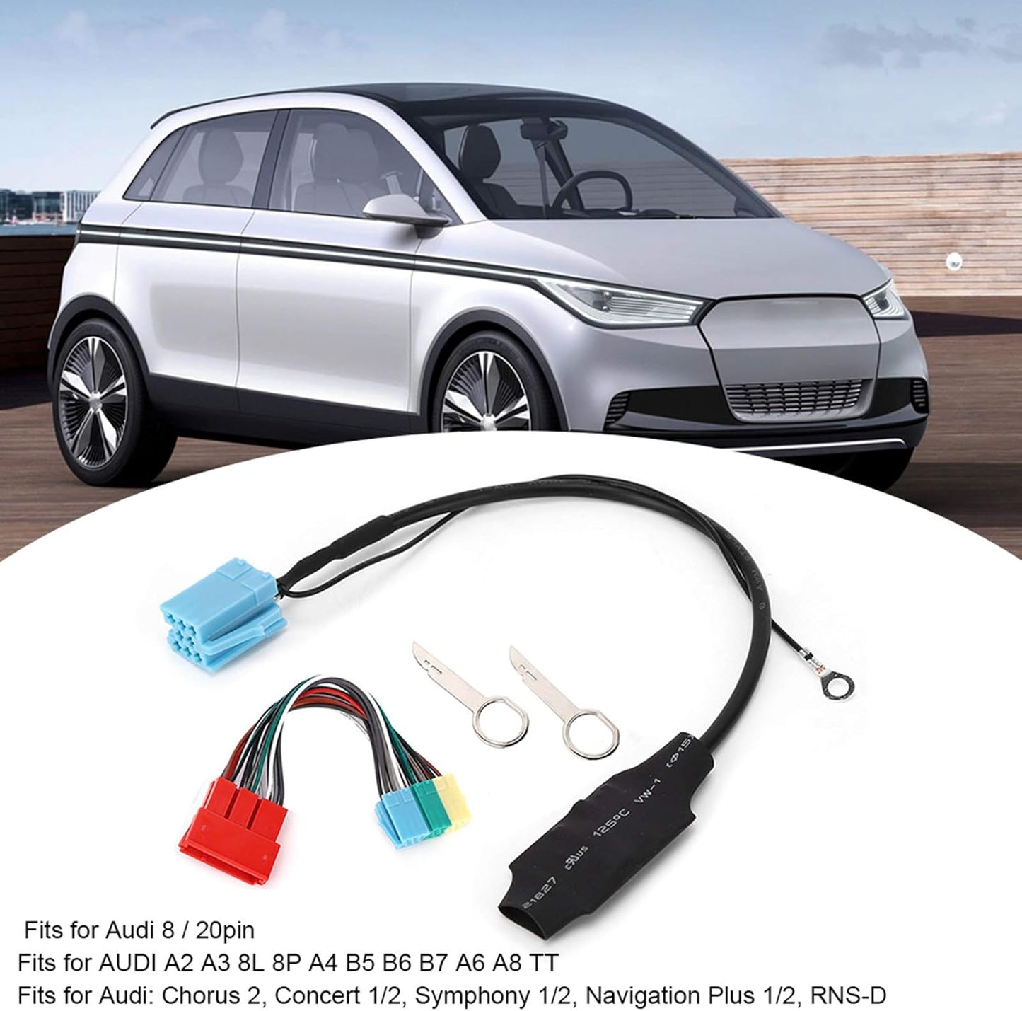 Yctze Bluetooth 5.0 Audio Adapter, Car Stereo AUX Adapter Cable for Audi A2 A3 TT