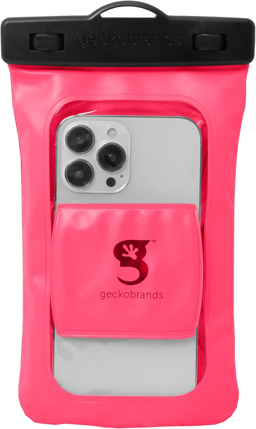 geckobrands Float Phone Dry Bag with Arm Band, Pink - Floating Watertight Dry Bag Phone Pouch, Fits Most iPhone and