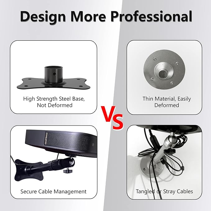 Mini Projector Ceiling Wall Mount Adjustable Height 16.5 to 27.5 inches with 360°Rotatable 11 Lbs Load Small Projector Holder 1/4 inch Mounting Bracket Hanger Stand