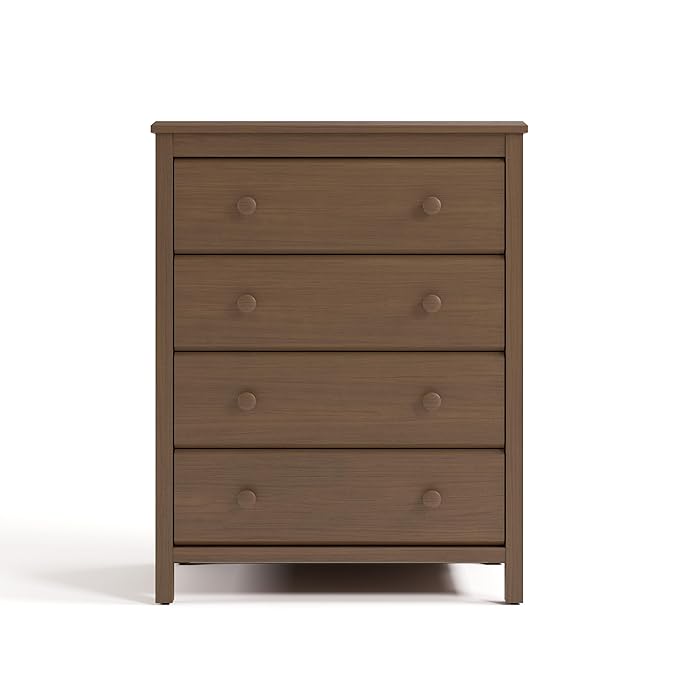 Storkcraft Alpine 4 Drawer Dresser (Hazelnut) – GREENGUARD Gold Certified, Kids Storage Organizer, Modern 4 Drawer Chest for Bedroom, Must-Have Nursery Storage