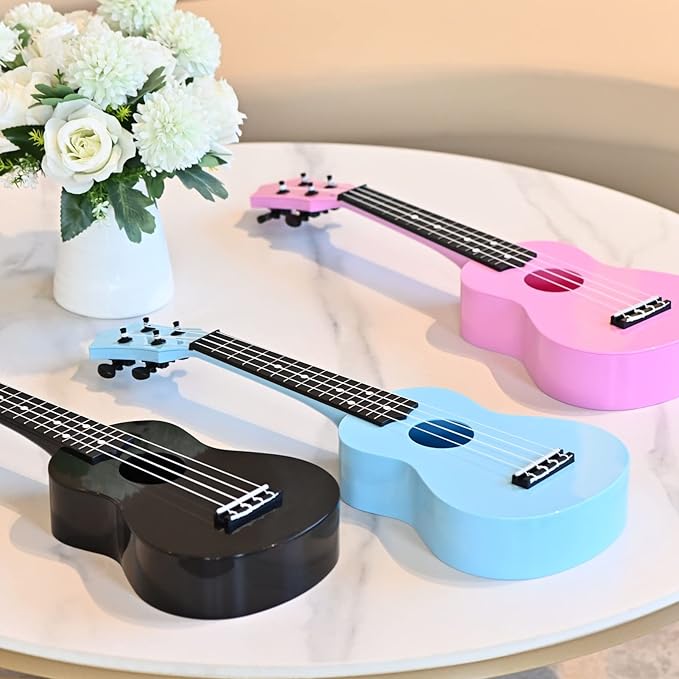 Kids Toy Ukulele 21 inch Soprano Ukelele,Musical Instrument, Ukulele Toy Gift for Children Beginners with Bag Picks Strings (Light blue)