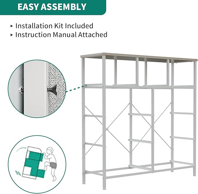 YITAHOME Dresser with 9 Drawers - Fabric Storage Tower, Organizer Unit for Room, Living Room, Hallway, Closets - Sturdy Steel Frame, Wooden Top & Easy Pull Fabric Bins (Light Gray)