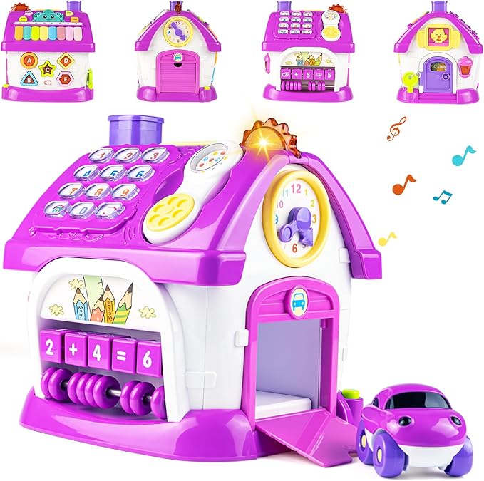 Marstone Montessori Toddler Toys for 1 Year Old Girl Gifts: 8 in 1 Multi-Functional Learning Baby Musical House for 1 2 3 Yr Old Girl and Boy Birthday Gifts, Educational Baby Toys 6-12, 12-18 Months