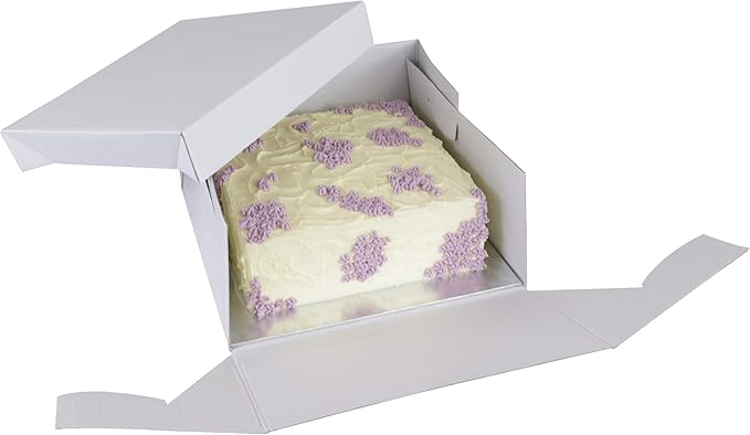PME CBO807 Square Cake Box 13-Inch / 33 cm, White