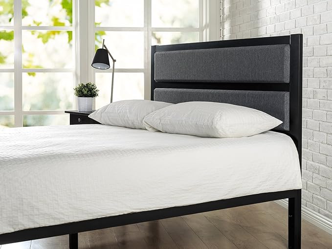 ZINUS Jessica Modern Studio Upholstered Metal Headboard, King