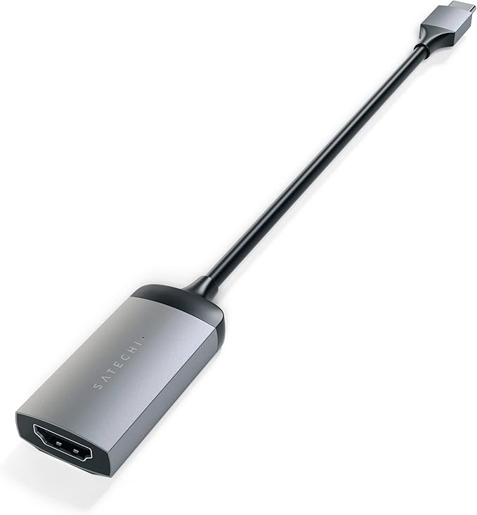 Satechi USB C to HDMI Adapter 4K (60Hz), USB C to HDMI for MacBook Air/Pro M5/M4, iPad Pro, iPhone 17, Dell, HP, Surface, Lenovo and More - Space Gray