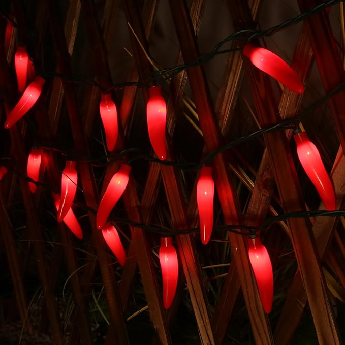 LIDORE Chili Pepper String Light Summer Kitchen Garden Patio Decoration Fairy Light Connectable Plug in UL Listed 35 Counts Red Chili 13FT