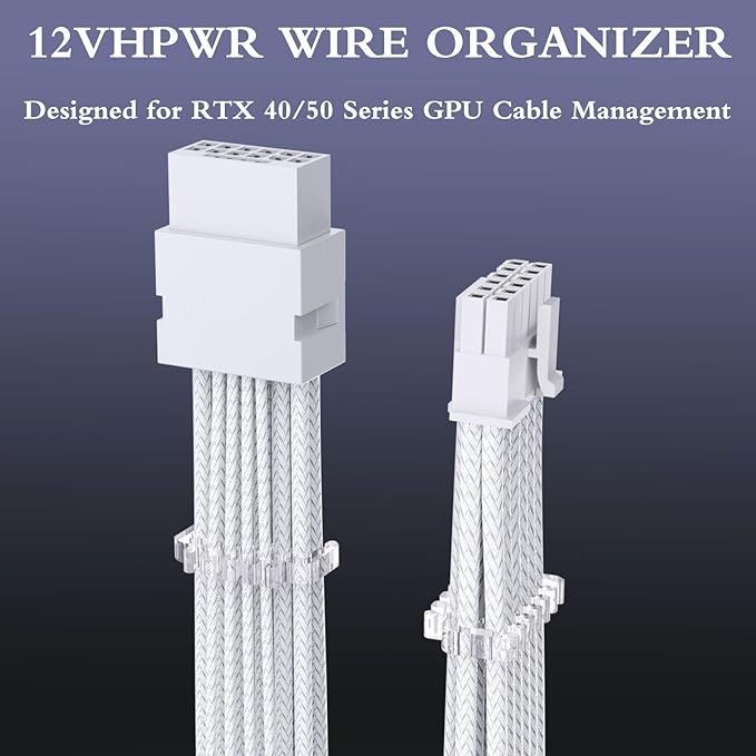 SIRLYR PC Cable Comb,PSU Cables Combs kit for Extension Cable Management 24 PCS Set 12vhpwr Cable x 4,24 pin x 4,8 pin x 16,3 mm/0.11In up to 3.5 mm/0.13 in Wire Gauge Transparent, XS-03