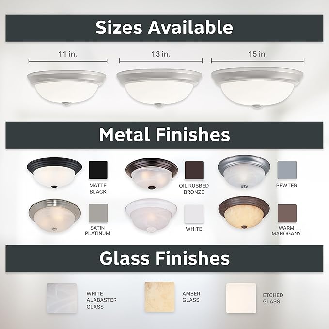DESIGNERS FOUNTAIN Reedley 2-Lights Flush Mount Ceiling Light, 11 Inch Lighting Fixture for Kitchen, Bedroom, Bathroom, and Hallway, Pewter with Etched Glass, 1257S-PW-W