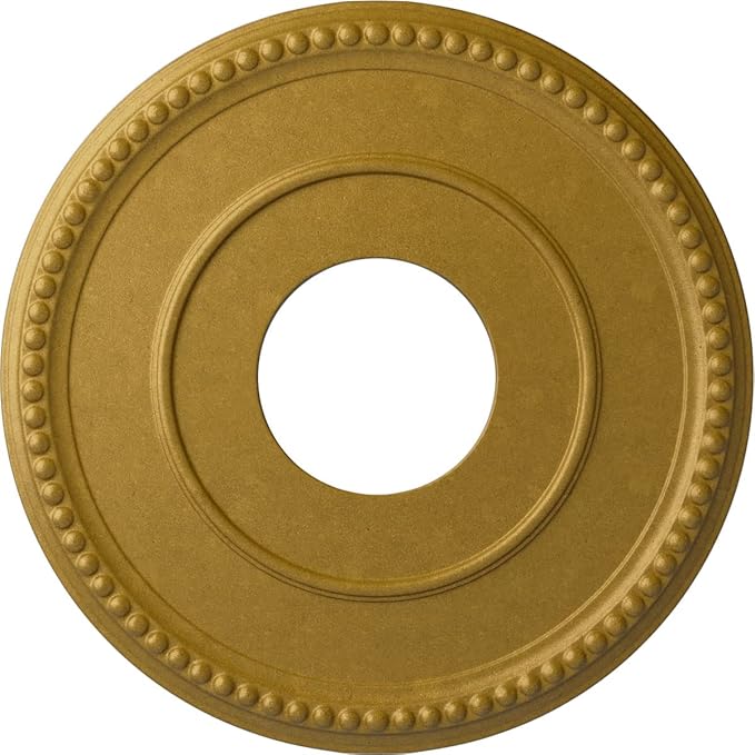 Ekena Millwork CM12BRPGS 12-1/2" x 3-7/8" x 3/4" Bradford Ceiling Medallion, Pharaoh's Gold