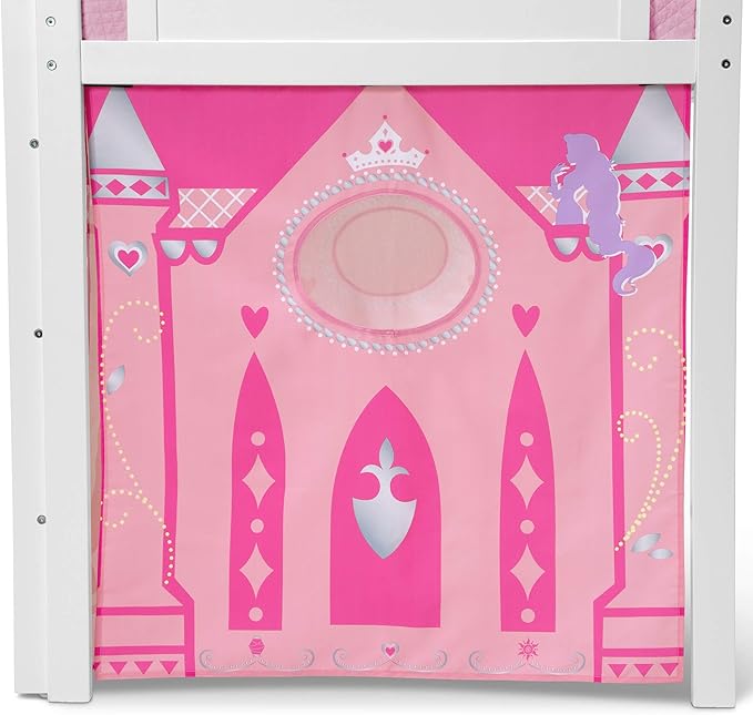 Disney Princess Loft Bed Tent - Curtain Set for Low Twin LoftBed (Bed Sold Separately) by Delta Children (Pack of 10)