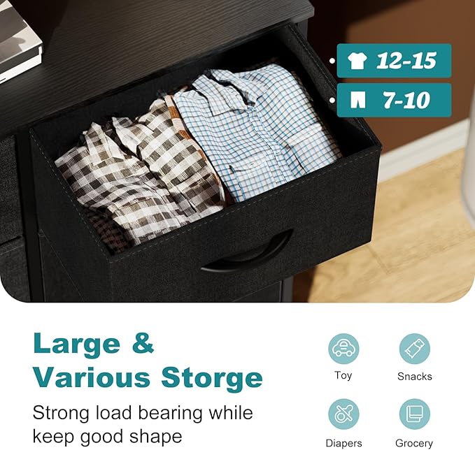 OLIXIS Dresser for Bedroom with 8 Drawers, Tall Fabric Dresser for Storage and Organization, Bedroom Dressers, Chest of Drawers for Living Room, Closet
